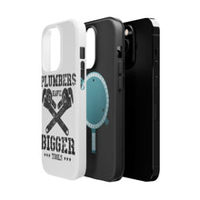 DistinctInk ToughCase for Apple iPhone, Compatible with MagSafe Charging - Plumbers Have Bigger Tools