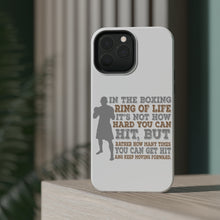 DistinctInk ToughCase for Apple iPhone, Compatible with MagSafe Charging - Boxing Life How Many Times You Keep Moving