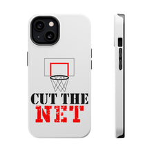 DistinctInk ToughCase for Apple iPhone, Compatible with MagSafe Charging - Cut the Net Basketball