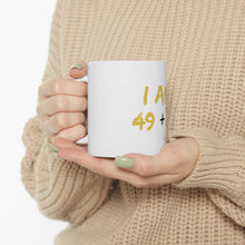 DistinctInk Glossy White Coffee / Tea Mug - I Am 49 + 1 Middle Finger