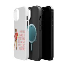 DistinctInk ToughCase for Apple iPhone, Compatible with MagSafe Charging - Beginner at Some Things Black Belt in Shopping