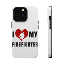 DistinctInk ToughCase for Apple iPhone, Compatible with MagSafe Charging - I Heart My Firefighter
