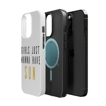 DistinctInk ToughCase for Apple iPhone, Compatible with MagSafe Charging - Girls Just Wanna Have Sun