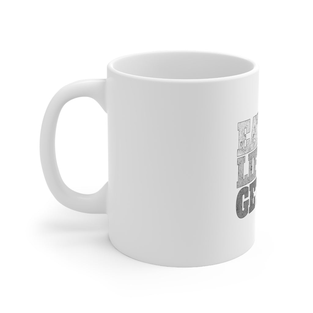Glossy White Coffee / Tea Mug - Eat Big Lift Big Get Big, view 2