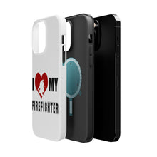 DistinctInk ToughCase for Apple iPhone, Compatible with MagSafe Charging - I Heart My Firefighter