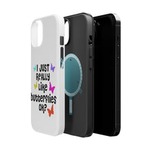 DistinctInk ToughCase for Apple iPhone, Compatible with MagSafe Charging - I Just Really Like Butterflies