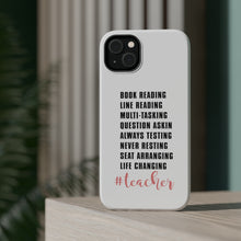 DistinctInk ToughCase for Apple iPhone, Compatible with MagSafe Charging - Teacher Book Reading Line Multi Tasking
