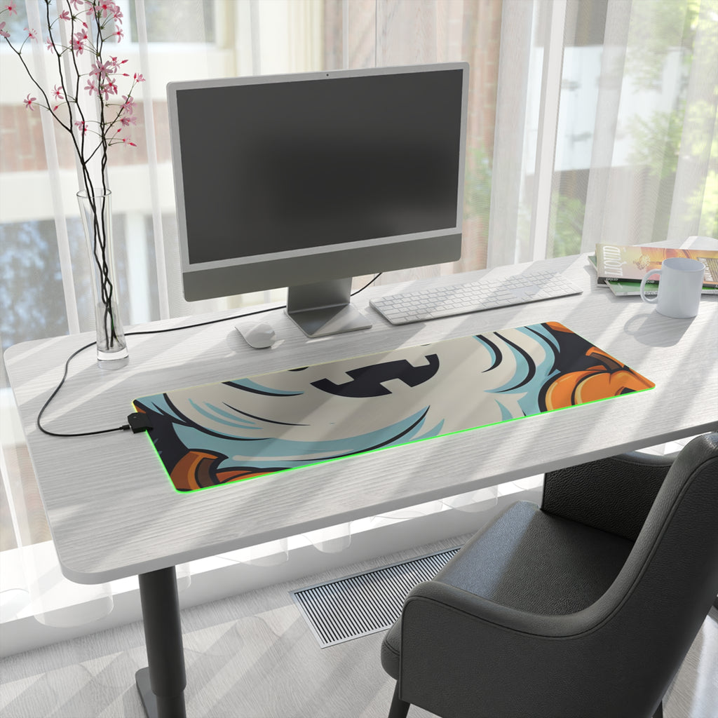 LED Gaming Mouse Pad with The Ghostly Skeleton Pumpkin Design for Halloween, view 22