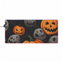 DistinctInk LED Gaming Mouse Pad with Haunted Harvest Time Design for Halloween