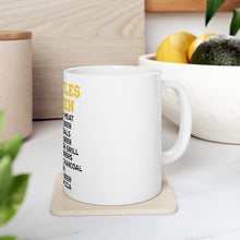 DistinctInk Glossy White Coffee / Tea Mug - BBQ Rules for Men