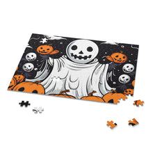 DistinctInk Jigsaw Puzzle with Ghost Skeleton Pumpkins Design for Halloween