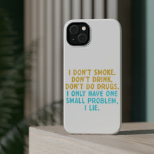 DistinctInk ToughCase for Apple iPhone, Compatible with MagSafe Charging - I Don't Smoke, Drink, Drugs - I Lie