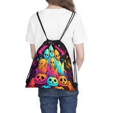 DistinctInk Drawstring Bag Backpack with The Joy of Connecting Design for Halloween  LGBTQ+ Pride