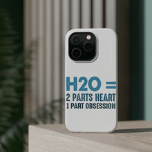 DistinctInk ToughCase for Apple iPhone, Compatible with MagSafe Charging - H20 = 2 Parts Heart 1 Part Obsession