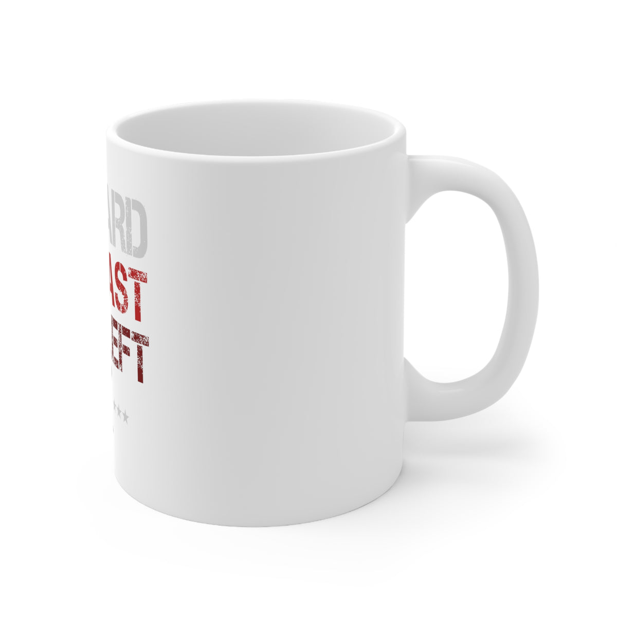 Glossy White Coffee / Tea Mug - Hit Hard Run Fast Turn Left Baseball, view 3