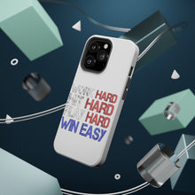 DistinctInk ToughCase for Apple iPhone, Compatible with MagSafe Charging - Work Hard Hit Hard Play Hard Win Easy