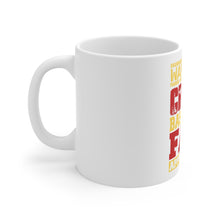 DistinctInk Glossy White Coffee / Tea Mug - Warning Crazy Baseball Fan Approaching