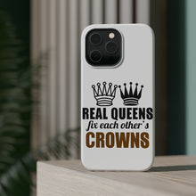 DistinctInk ToughCase for Apple iPhone, Compatible with MagSafe Charging - Real Queens Fix Each Other's Crowns