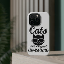 DistinctInk ToughCase for Apple iPhone, Compatible with MagSafe Charging - Cats Are Just Awesome