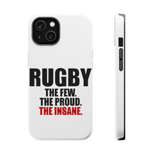 DistinctInk ToughCase for Apple iPhone, Compatible with MagSafe Charging - Rugby The Few The Proud the Insane