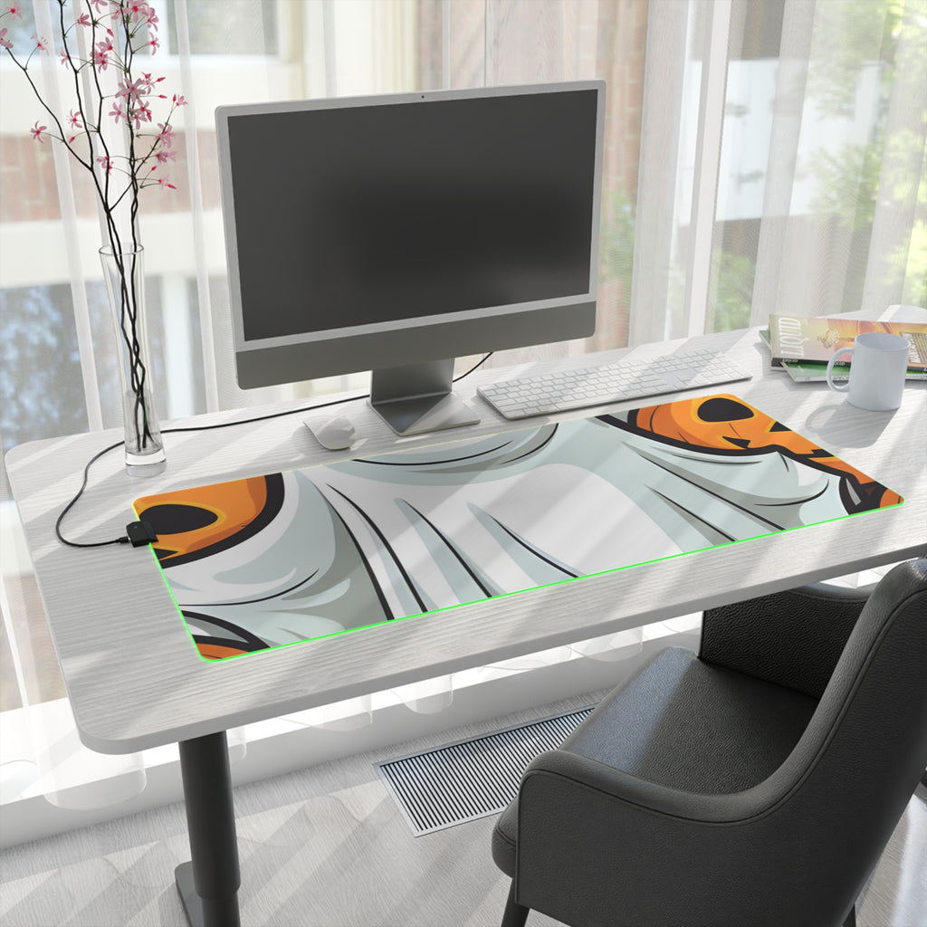LED Gaming Mouse Pad with "Spooky Skeleton Pumpkins" Design for Halloween, view 28