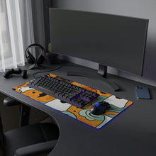 DistinctInk LED Gaming Mouse Pad with Flying Pumpkin Bats Design for Halloween