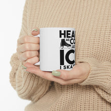 DistinctInk Glossy White Coffee / Tea Mug - Heart as Cold as the Ice I Skate On