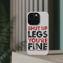 DistinctInk ToughCase for Apple iPhone, Compatible with MagSafe Charging - Shut Up Legs You're Fine Running