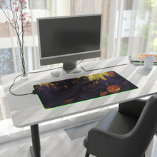 DistinctInk LED Gaming Mouse Pad with Ghostly Ghouls in the Graveyard Design for Halloween