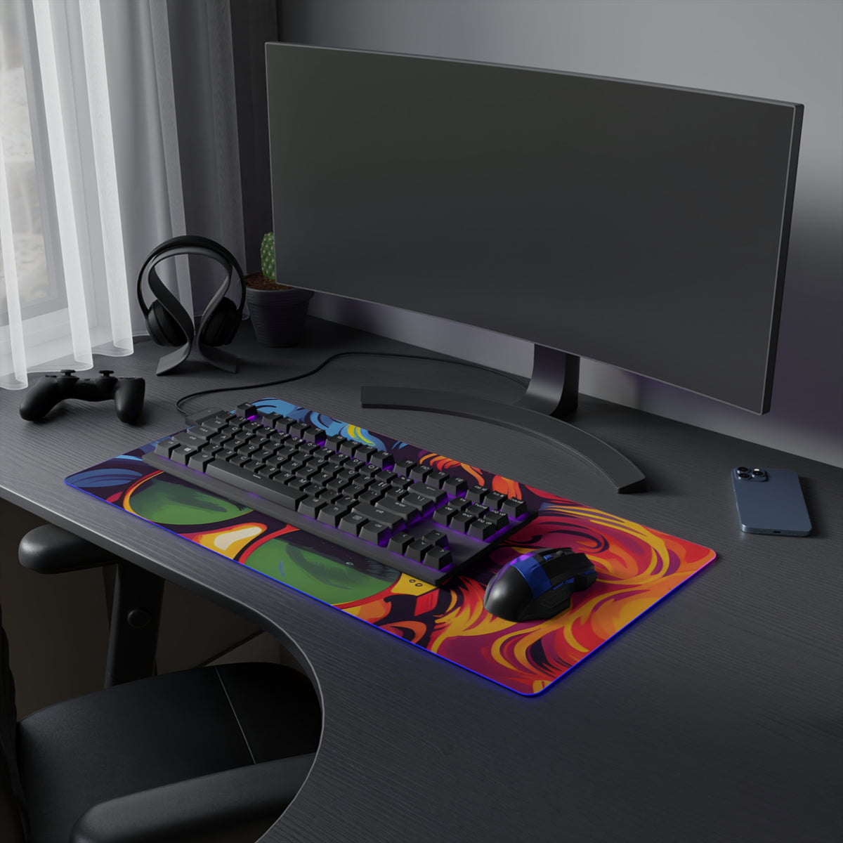 LED Gaming Mouse Pad with A World of Words Design for LGBTQ+ Pride, view 15