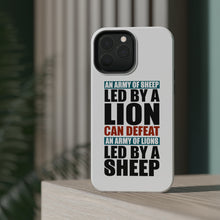 DistinctInk ToughCase for Apple iPhone, Compatible with MagSafe Charging - Sheep Led By Lion Defeat Lions Led By Sheep