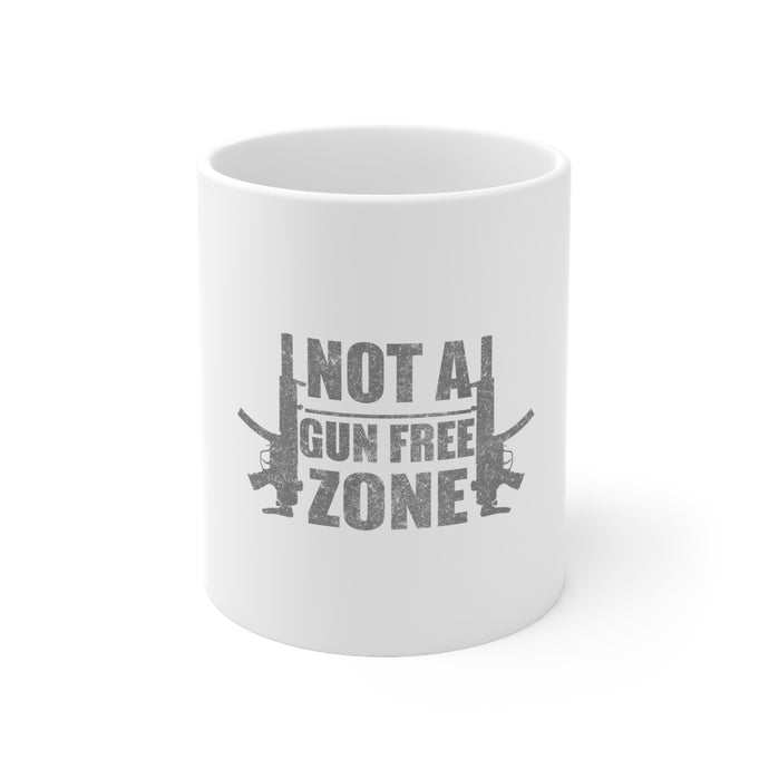 DistinctInk Glossy White Coffee / Tea Mug - Not a Gun Free Zone