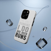 DistinctInk ToughCase for Apple iPhone, Compatible with MagSafe Charging - The Only Running I Do Are Beer Runs