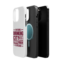 DistinctInk ToughCase for Apple iPhone, Compatible with MagSafe Charging - Cleveland Drinking City Sports Problem