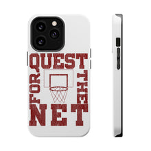 DistinctInk ToughCase for Apple iPhone, Compatible with MagSafe Charging - Quest For The Net Basketball