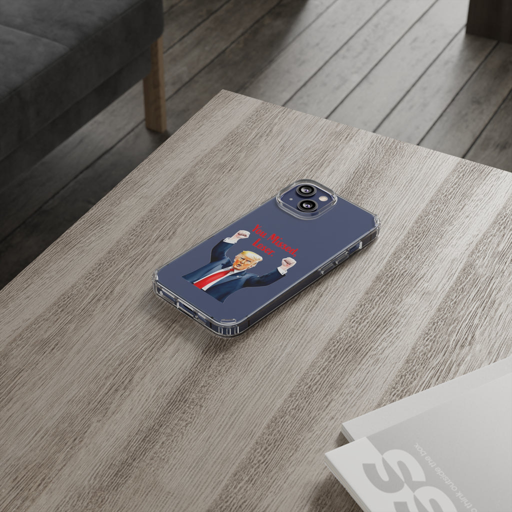 Clear Case for Apple iPhone or Samsung Galaxy - Trump "You Missed, Loser" Cartoon Design, view 64
