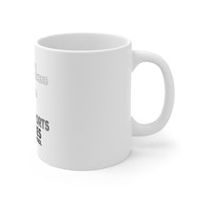 DistinctInk Glossy White Coffee / Tea Mug - Can Survive with Only Beer Boxers Batteries