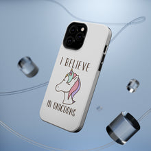 DistinctInk ToughCase for Apple iPhone, Compatible with MagSafe Charging - I Believe in Unicorns