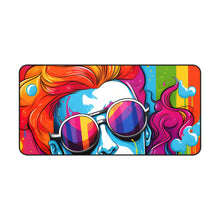 DistinctInk Desk Mat with Leading with Courage and Grace Design for LGBTQ+ Pride