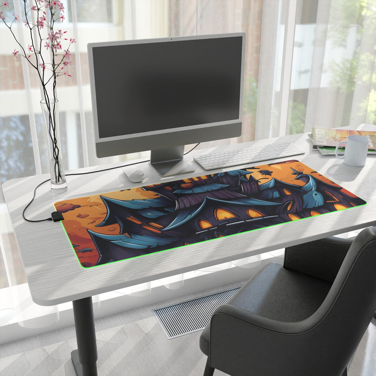 LED Gaming Mouse Pad with Spooky Sweet Treats Design for Halloween, view 28