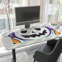 DistinctInk LED Gaming Mouse Pad with Ghost Skeleton Pumpkins Design for Halloween
