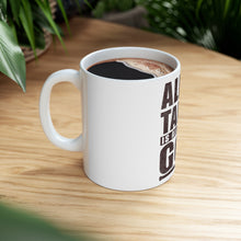 DistinctInk Glossy White Coffee / Tea Mug - All It Takes Is All You've Got Baseball