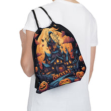 DistinctInk Drawstring Bag / Backpack with Spooky Sweet Treats Design for Halloween