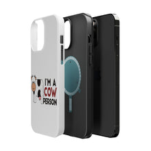 DistinctInk ToughCase for Apple iPhone, Compatible with MagSafe Charging - I'm A Cow Person