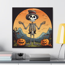 DistinctInk Canvas Wall Art with Skelefun Halloween for Halloween