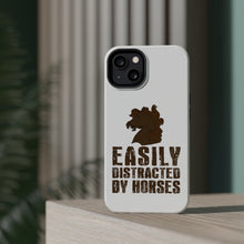DistinctInk ToughCase for Apple iPhone, Compatible with MagSafe Charging - Easily Distracted By Horses