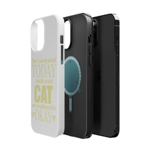 DistinctInk ToughCase for Apple iPhone, Compatible with MagSafe Charging - Cuddle a Cat Everything Will Be Okay