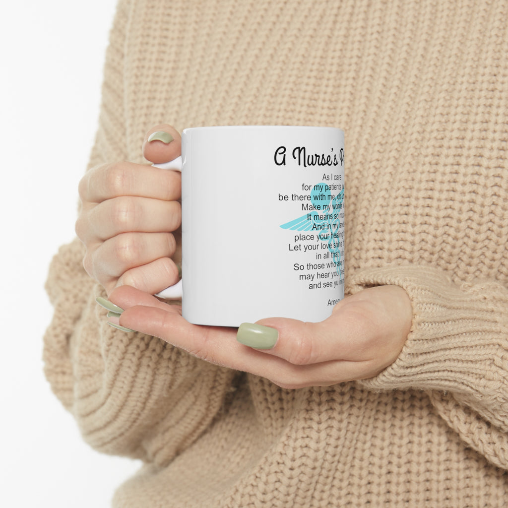 Glossy White Coffee / Tea Mug - A Nurse's Prayer, view 10