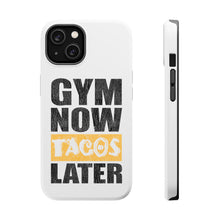DistinctInk ToughCase for Apple iPhone, Compatible with MagSafe Charging - Gym Now Tacos Later