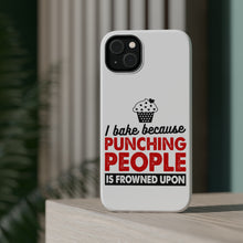 DistinctInk ToughCase for Apple iPhone, Compatible with MagSafe Charging - I Bake Because Punching People is Frowned Upon